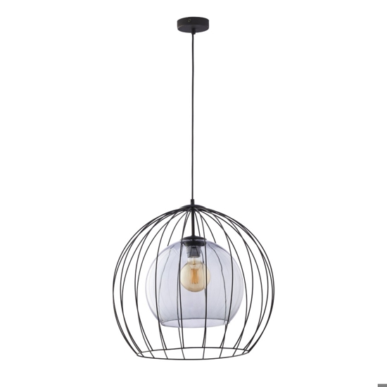 Lampadario per cucina a sfera nero 50 cm diffusore a gabbia
